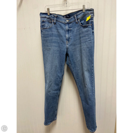 Jeans Straight By Gap In Black Denim, Size: 16