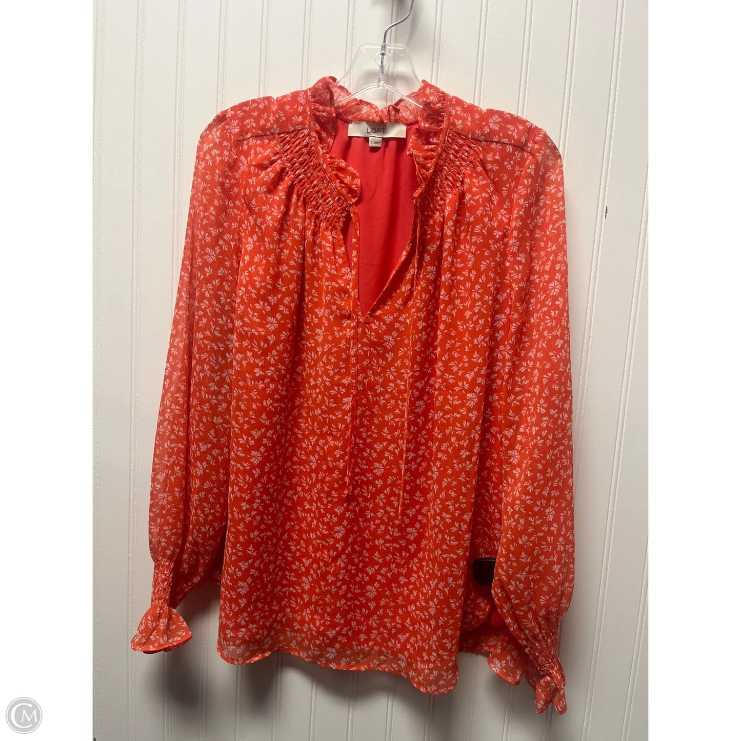 Top Long Sleeve By Loft In Red, Size: L