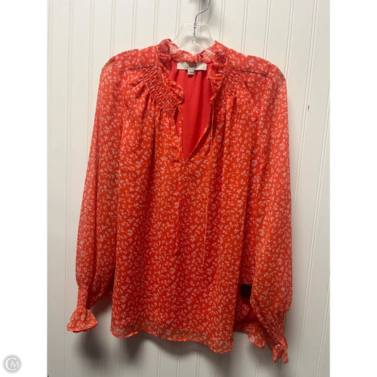 Top Long Sleeve By Loft In Red, Size: L