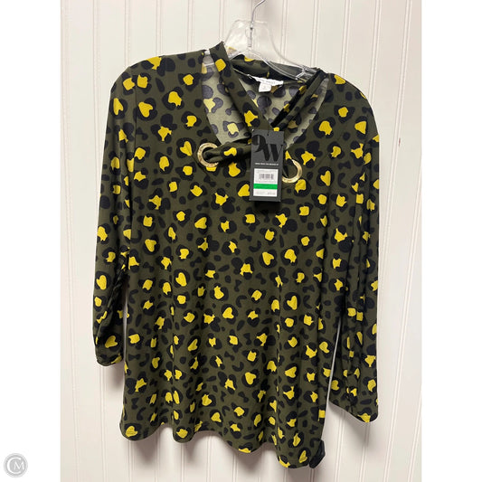 Top Long Sleeve By Nine West In Animal Print, Size: L