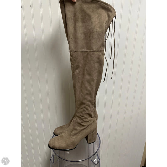 Boots Over-the-knee Heels By Steve Madden In Taupe, Size: 12