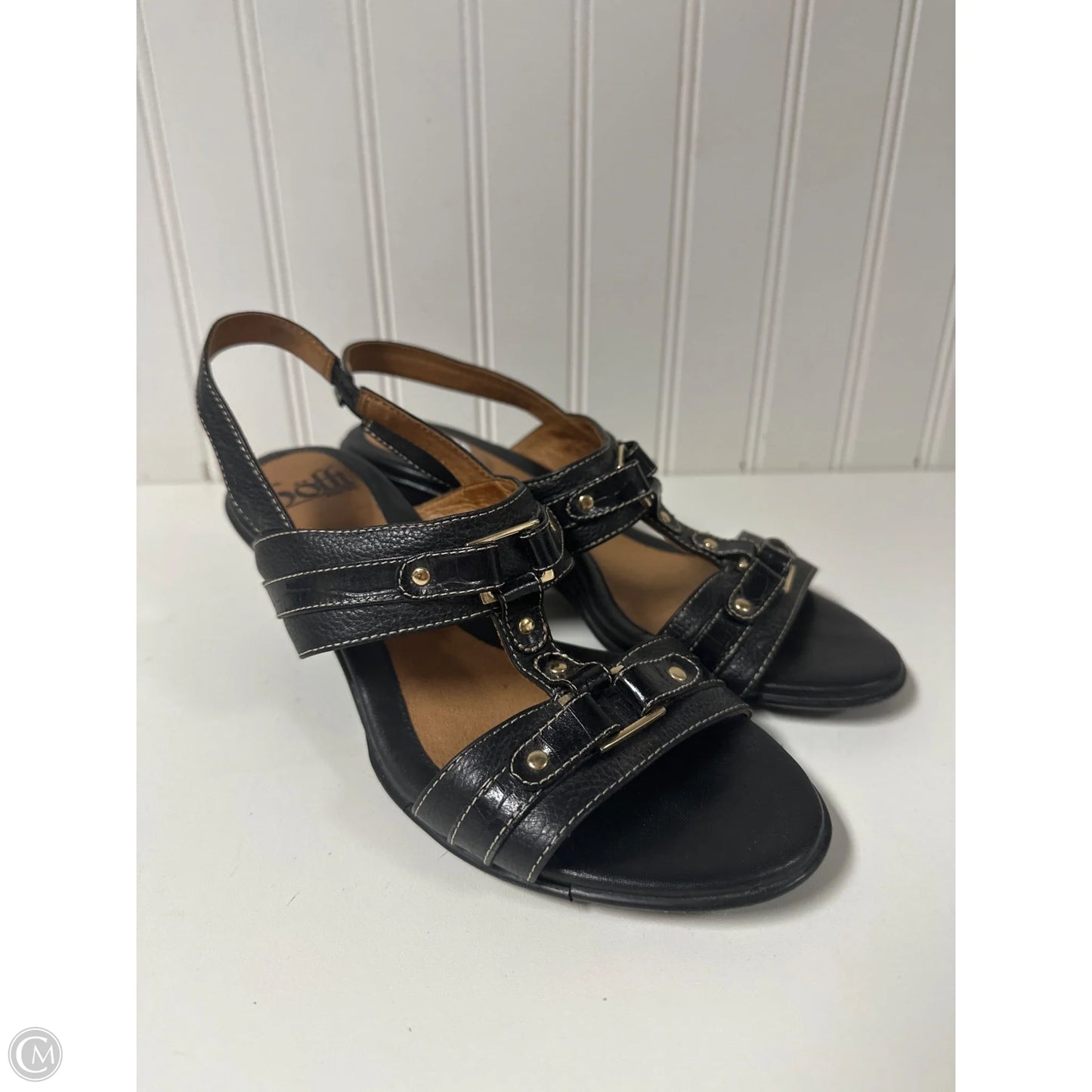 Sandals Heels Wedge By Sofft In Black, Size: 7.5
