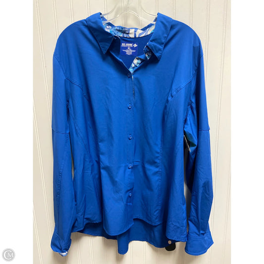 Athletic Sweatshirt Collar By Reel Legends In Blue, Size: Xl