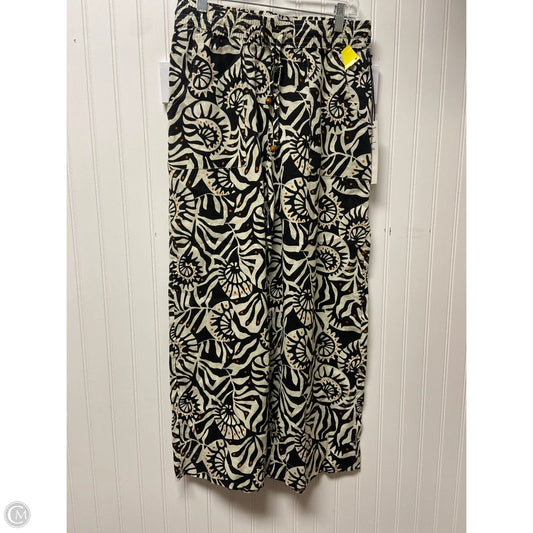 Pants Linen By Nicole By Nicole Miller In Black & Cream, Size: 8