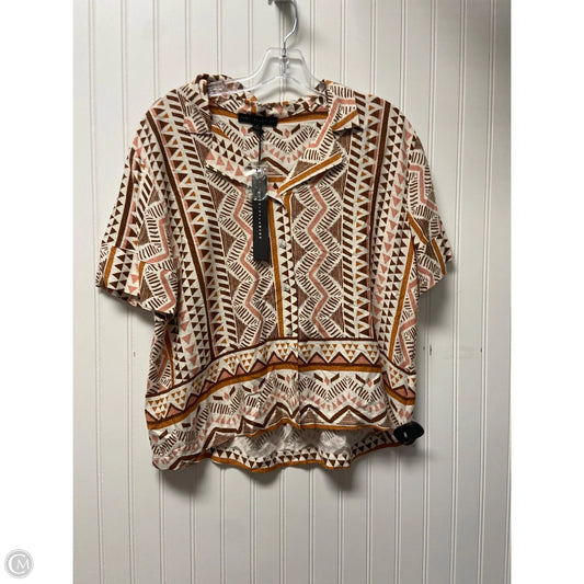 Top Short Sleeve By Jane And Delancey In Brown, Size: M