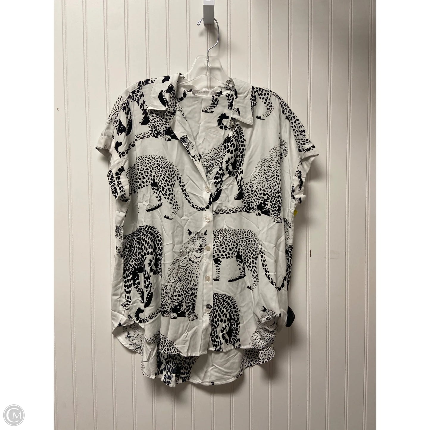 Top Short Sleeve By Jane And Delancey In Blue & White, Size: M