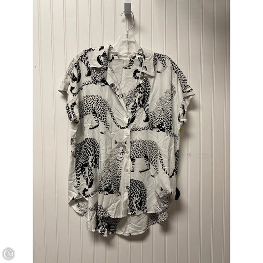 Top Short Sleeve By Jane And Delancey In Blue & White, Size: M