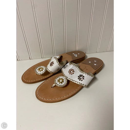 Sandals Flip Flops By Jack Rogers In White, Size: 9
