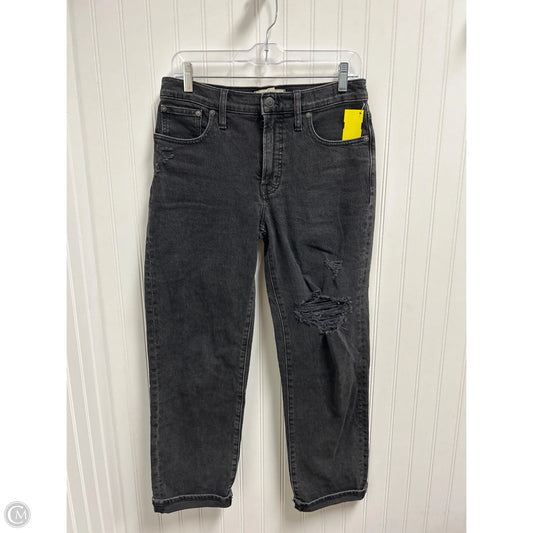 Jeans Straight By Madewell In Black Denim, Size: 4