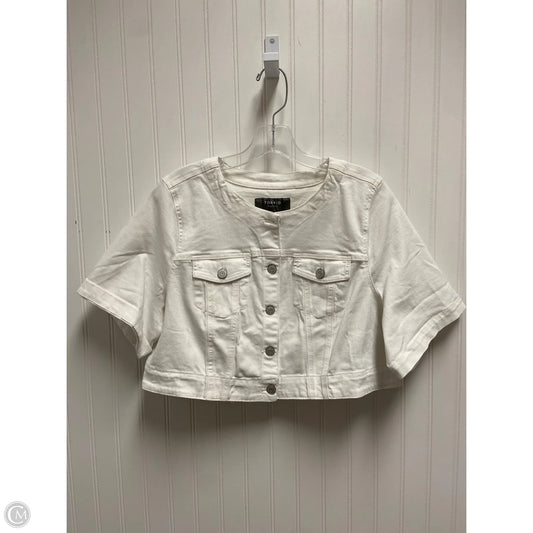 Jacket Denim By Torrid In White Denim, Size: 1x