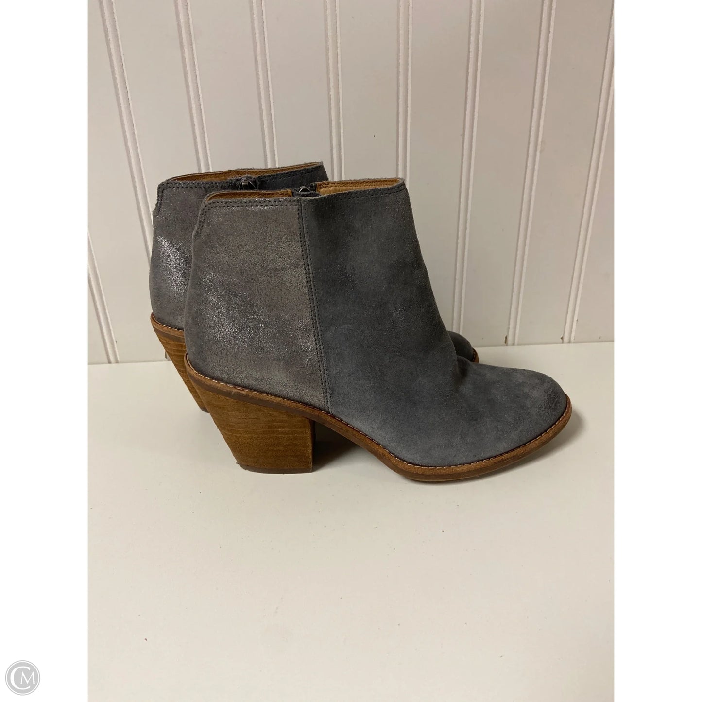 Boots Ankle Heels By Sofft In Grey, Size: 6.5