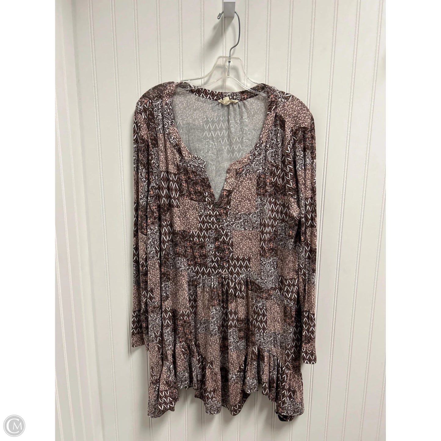 Top Long Sleeve By Jane And Delancey In Brown, Size: Xl