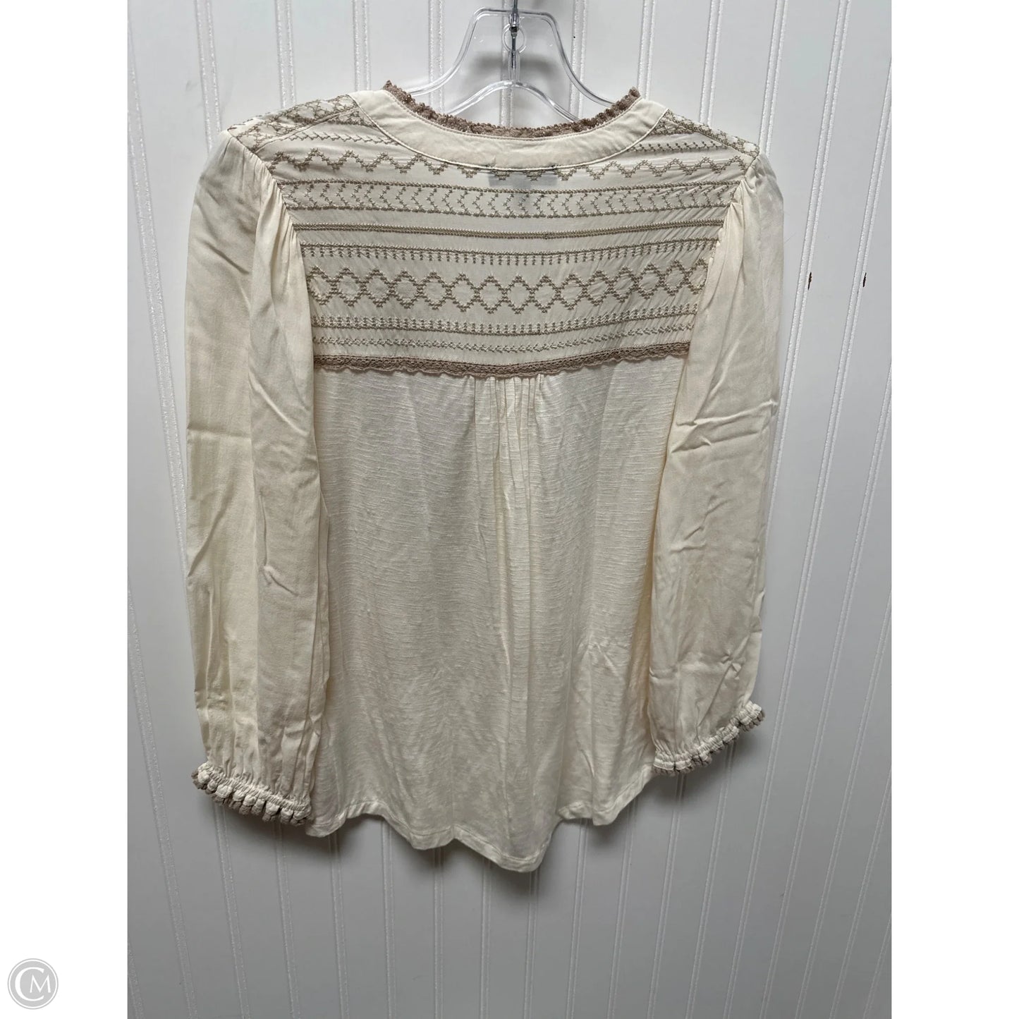 Top Long Sleeve By Democracy In Cream, Size: S