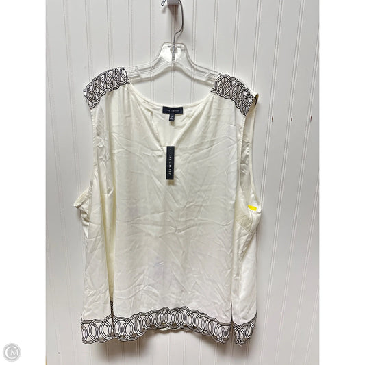 Top Sleeveless By Limited In Cream, Size: 3x