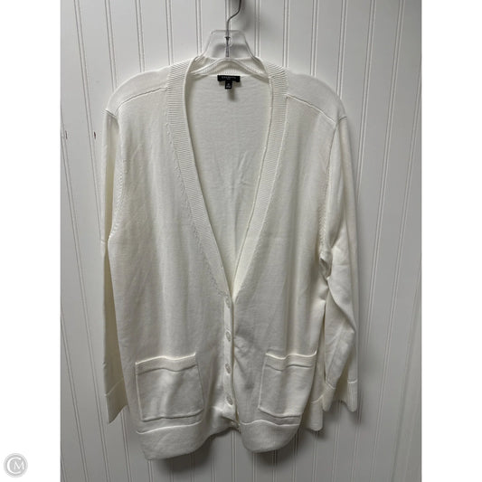 Sweater Cardigan By Talbots In White, Size: 2x