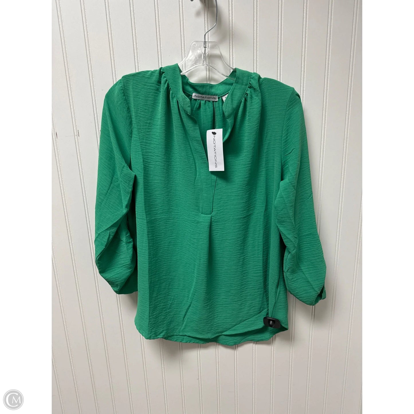 Top Long Sleeve By Notations In Green, Size: S