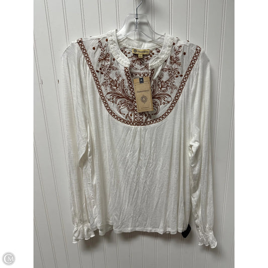 Top Long Sleeve By Democracy In White, Size: L