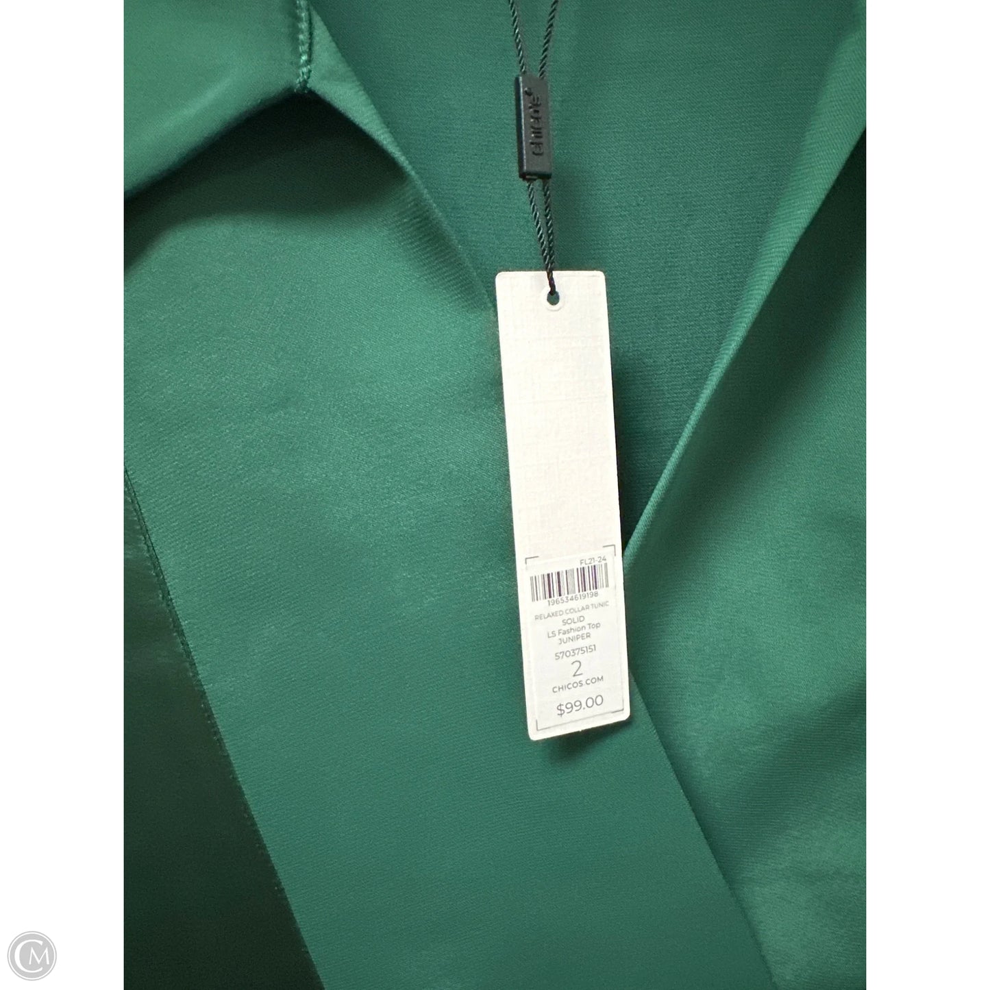 Top Long Sleeve By Chicos In Green, Size: L