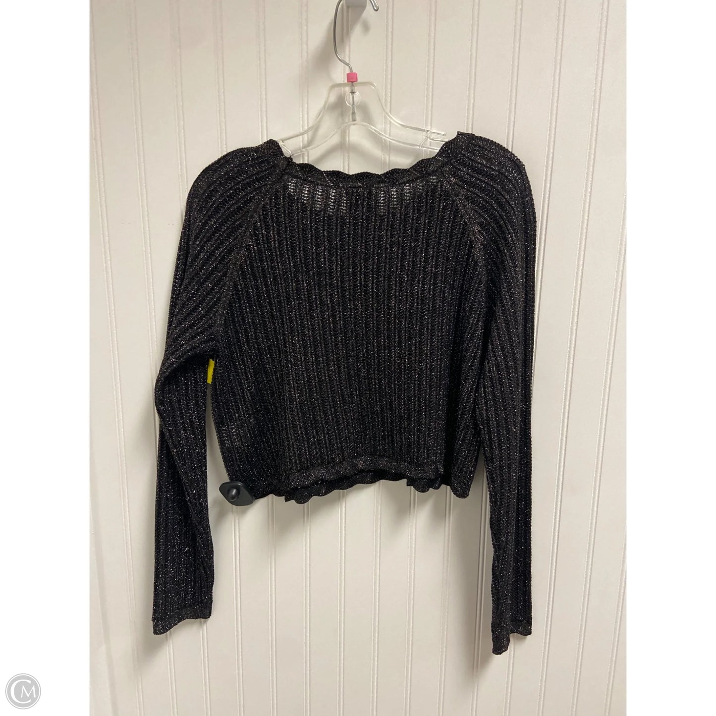 Sweater By Taylor In Black & Silver, Size: L