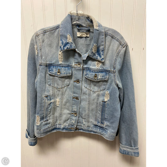 Jacket Denim By Ci Sono In Blue Denim, Size: L