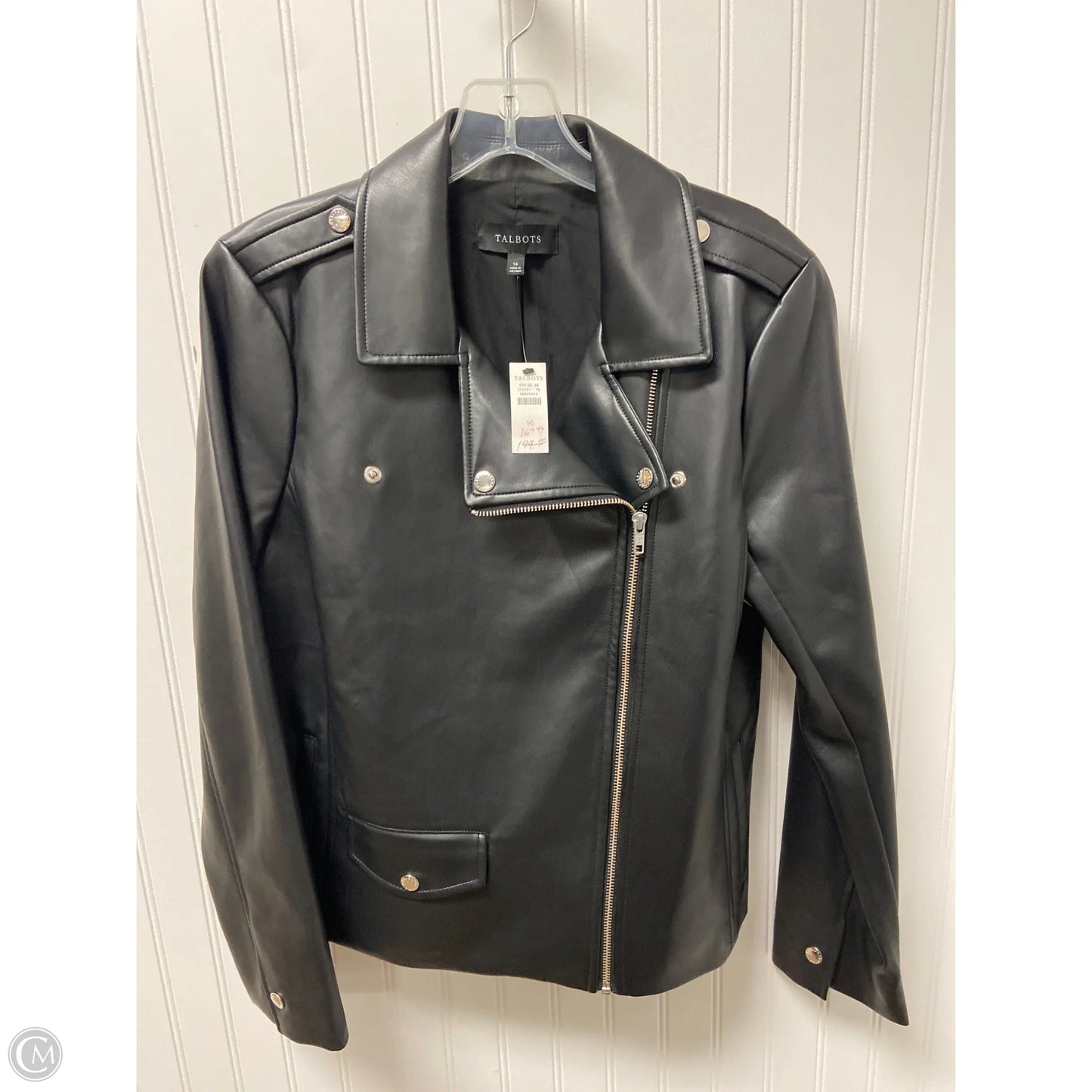 Jacket Moto By Talbots In Black, Size: Xl