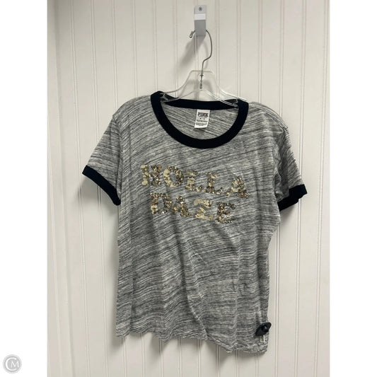 Top Short Sleeve Basic By Pink In Grey, Size: M