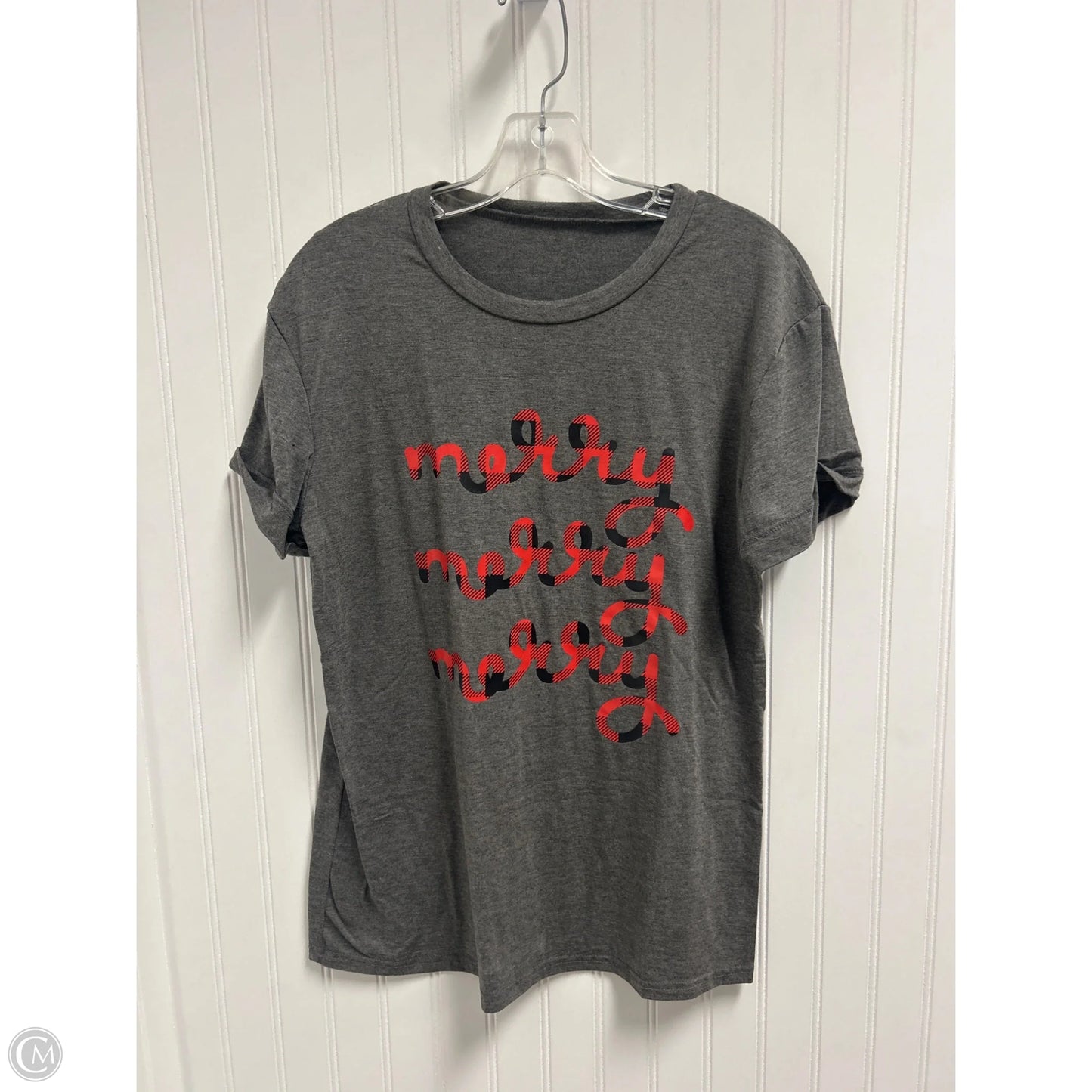 Top Short Sleeve Basic By Clothes Mentor In Grey, Size: M