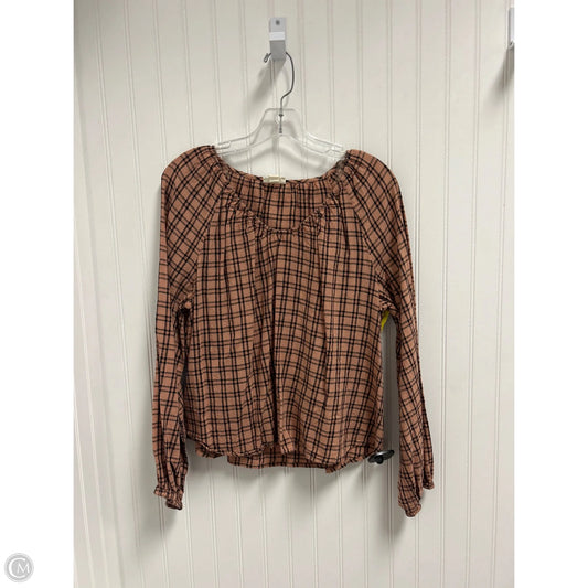 Top Long Sleeve By Ana In Tan, Size: L