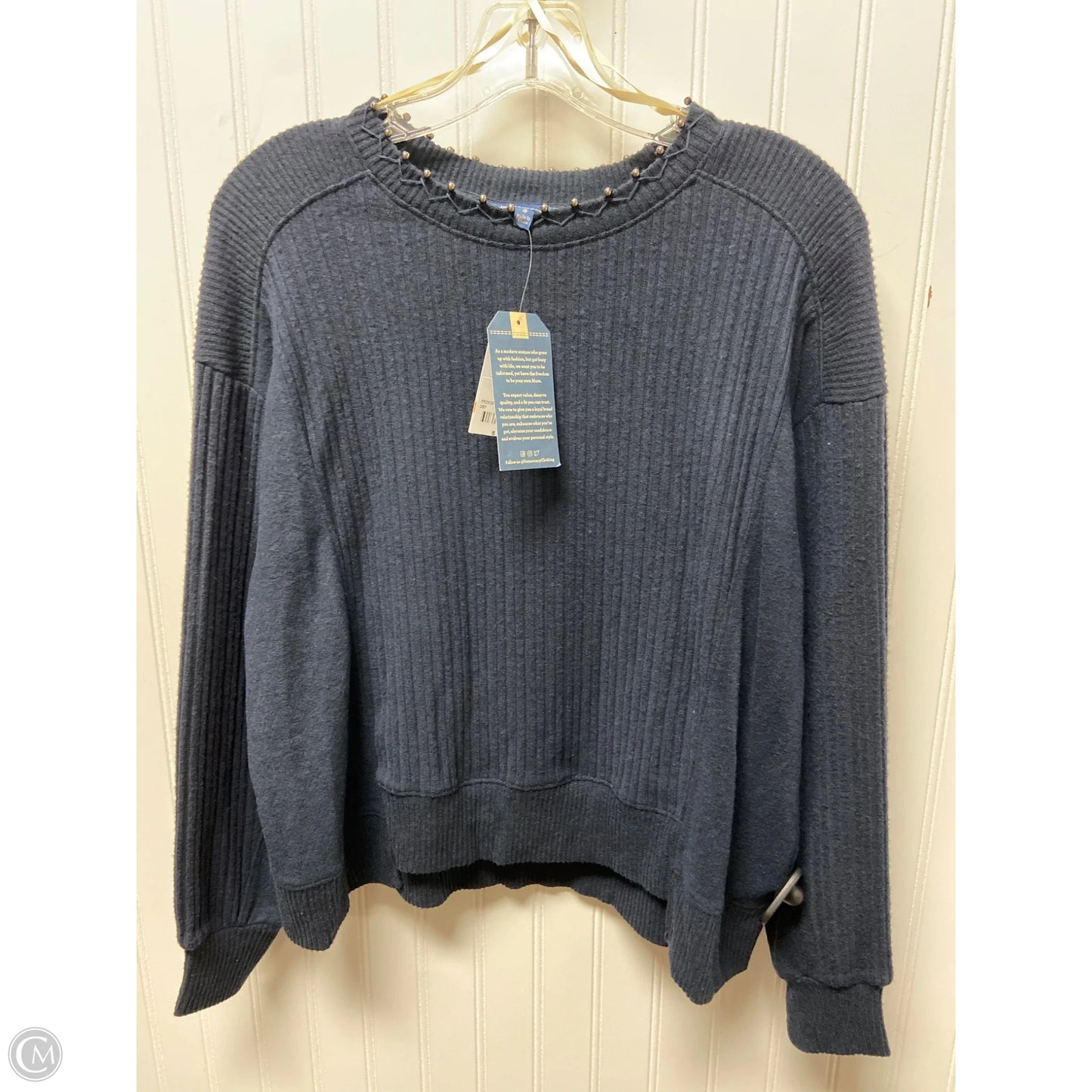 Top Long Sleeve By Democracy In Navy, Size: S