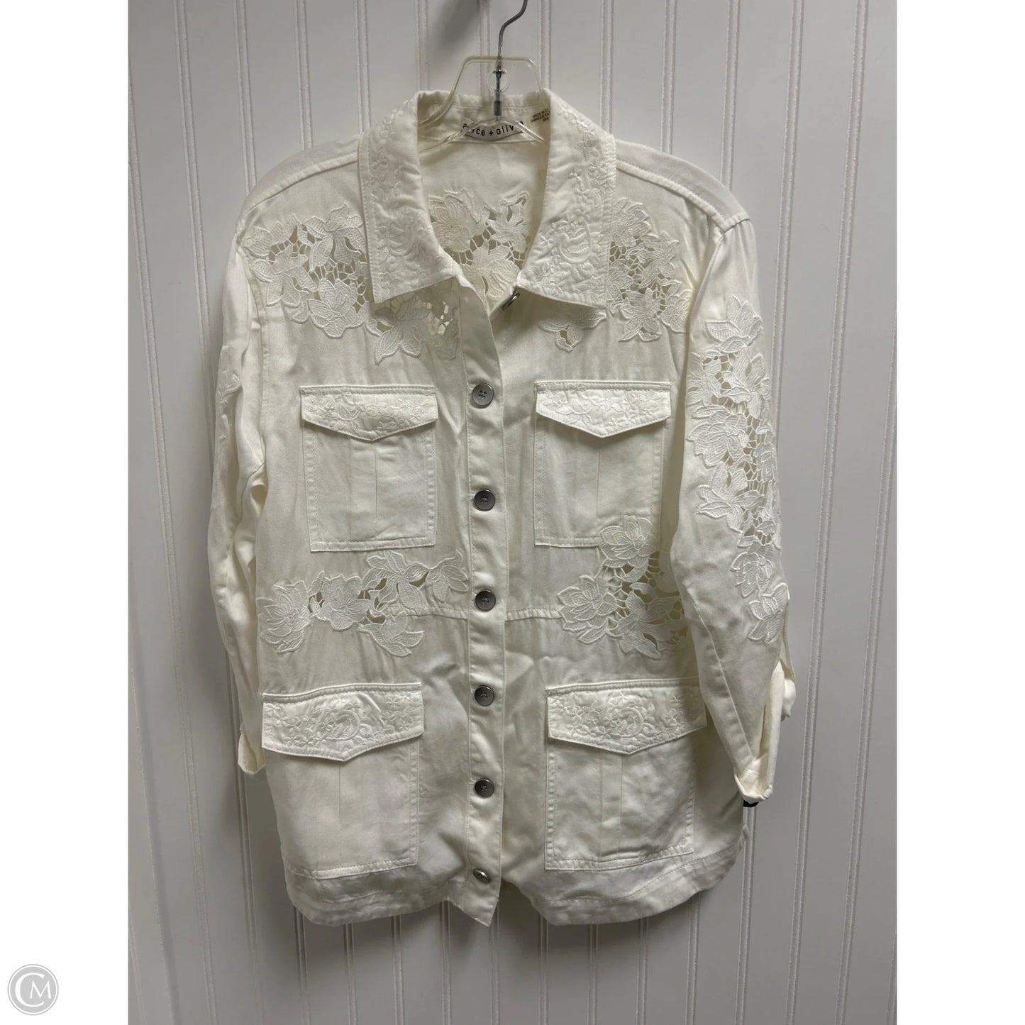 Jacket Designer By Alice + Olivia In Cream, Size: M