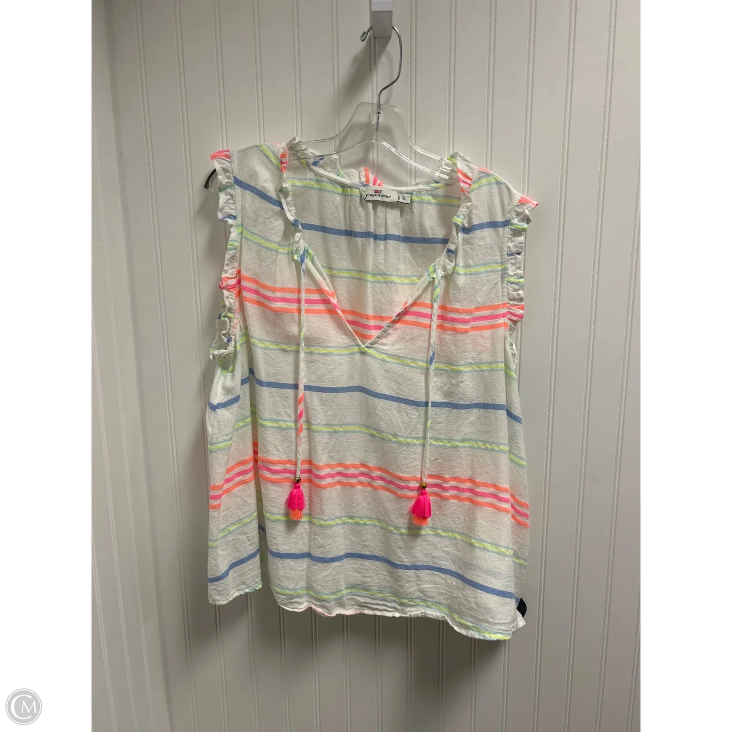 Top Sleeveless By Vineyard Vines In Striped Pattern, Size: Xl