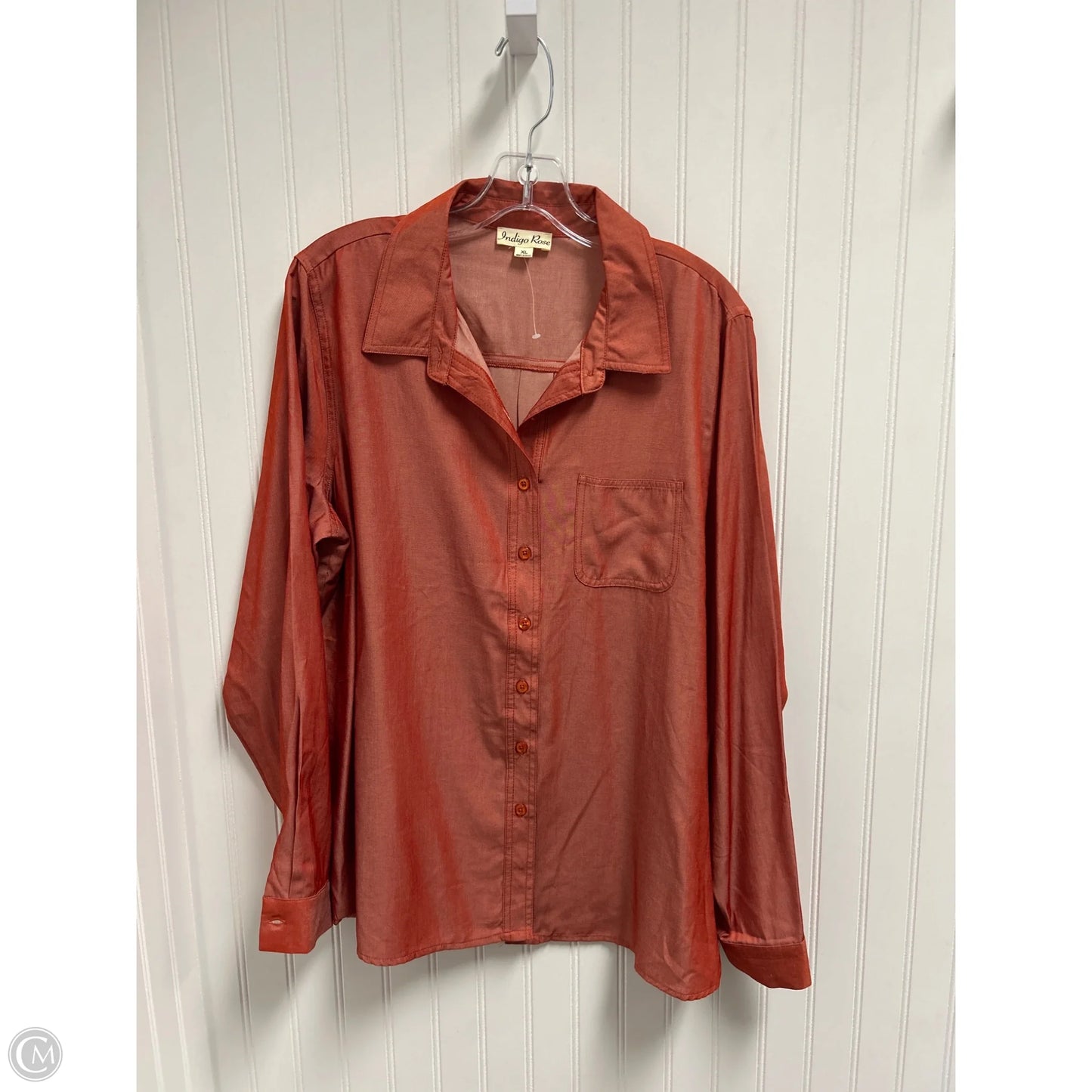Top Long Sleeve By Indigo Rose In Orange, Size: Xl