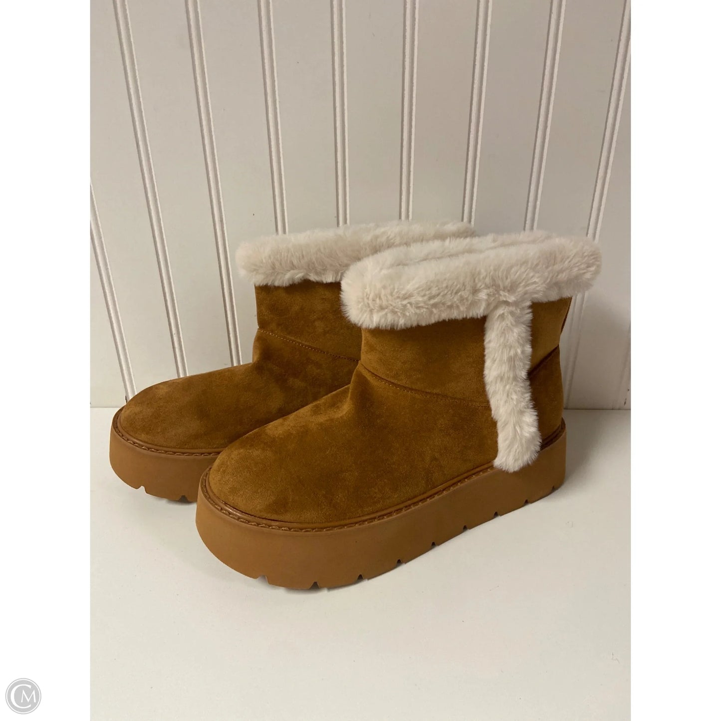 Boots Ankle Flats By Time And Tru In Tan, Size: 8