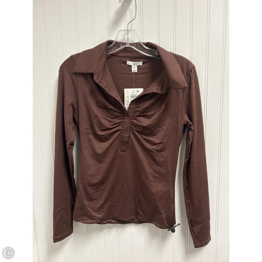 Top Long Sleeve By Bar Iii In Brown, Size: M