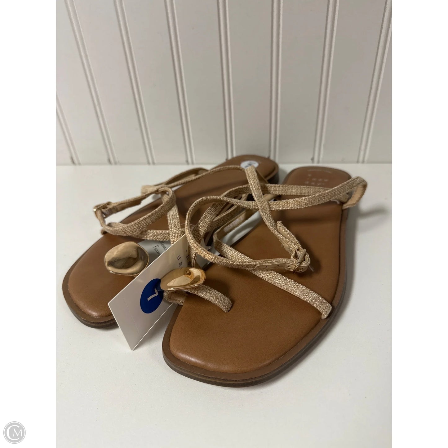 Sandals Flats By A New Day In Beige, Size: 7