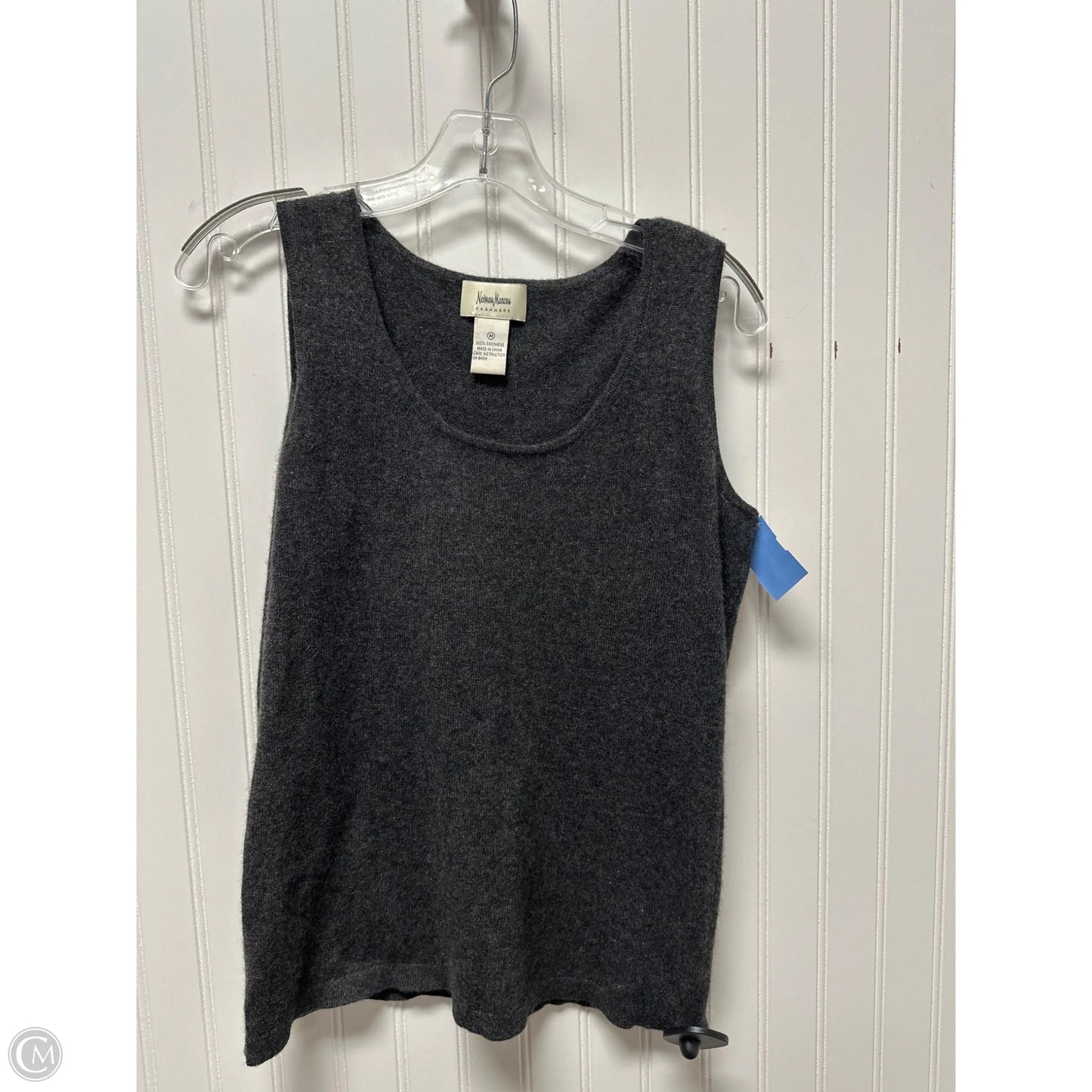 Top Sleeveless Designer By Neiman Marcus In Grey, Size: M