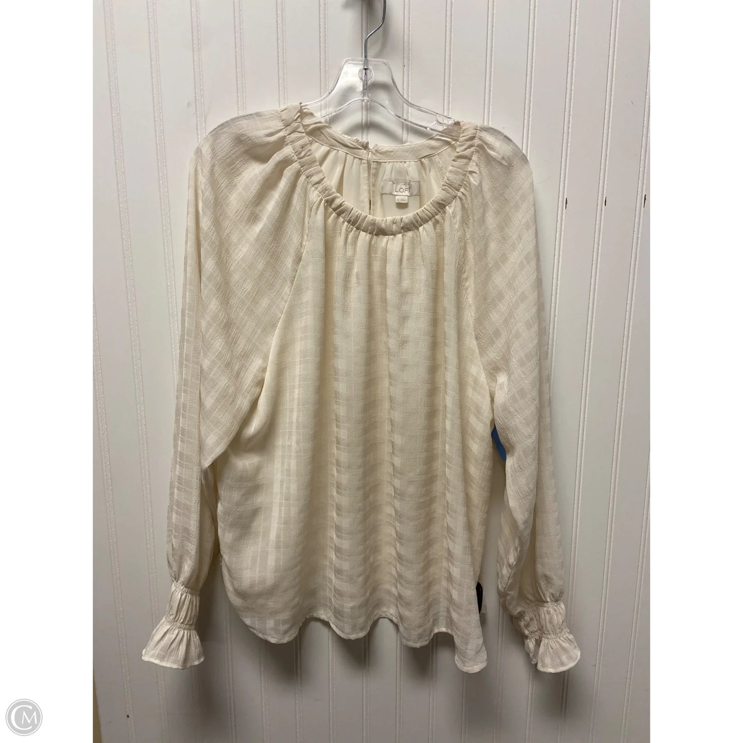 Top Long Sleeve By Loft In Cream, Size: Xl