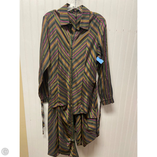 Dress Casual Midi By Cmb In Green & Purple, Size: L