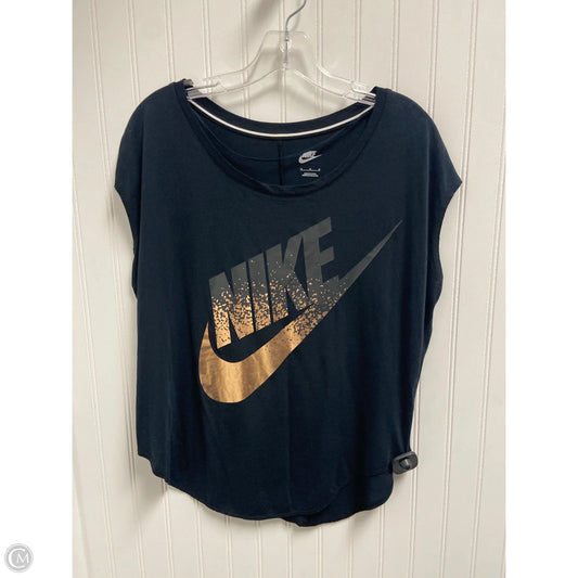 Athletic Top Short Sleeve By Nike In Black, Size: M