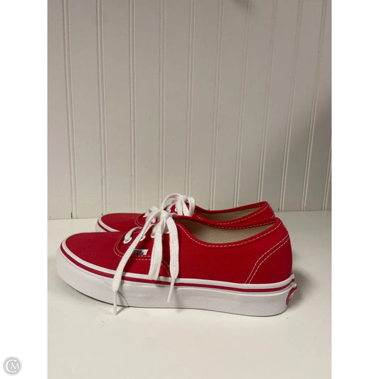 Shoes Sneakers By Vans In Red, Size: 7