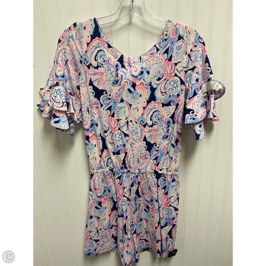 Romper Designer By Lilly Pulitzer In Blue & Pink, Size: S