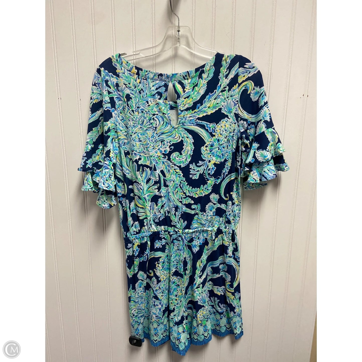 Romper Designer By Lilly Pulitzer In Blue & Green, Size: S