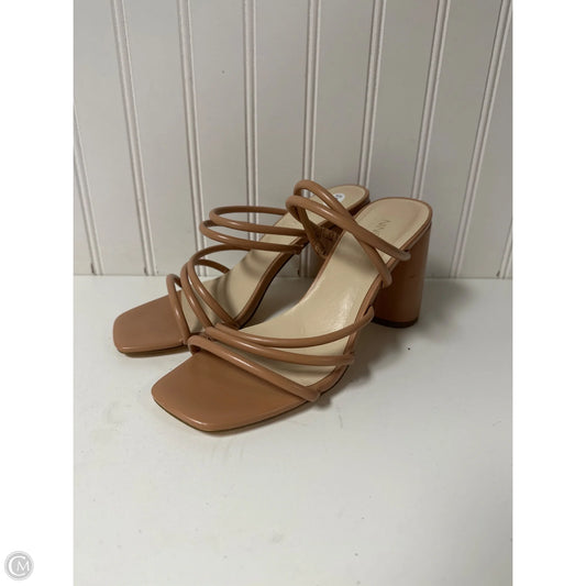 Sandals Heels Block By Nine West In Tan, Size: 7