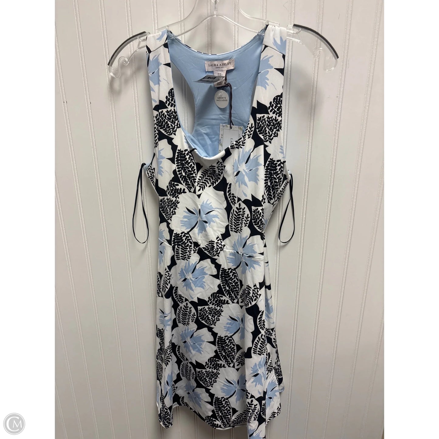 Dress Casual Short By Laura Ashley In Blue & White, Size: M