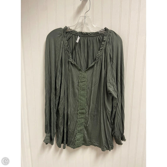 Top Long Sleeve By Cable And Gauge In Green, Size: 1x