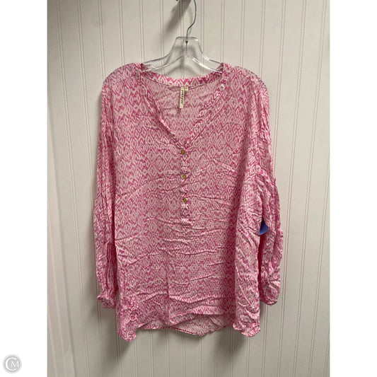 Top Long Sleeve Basic By Grand And Greene In Pink, Size: 3x