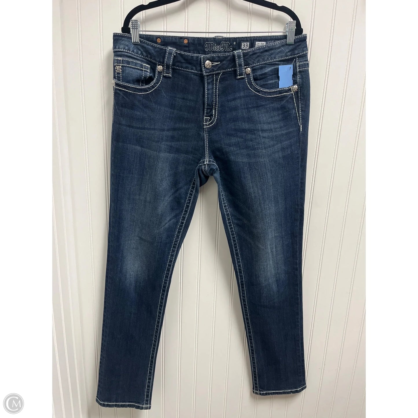 Jeans Straight By Miss Me In Blue Denim, Size: 16