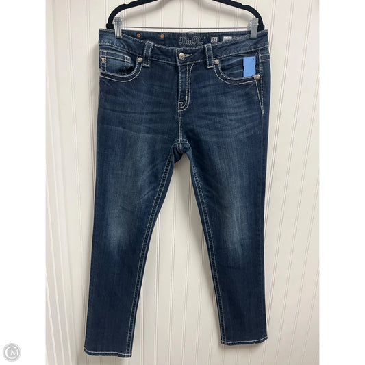 Jeans Straight By Miss Me In Blue Denim, Size: 16