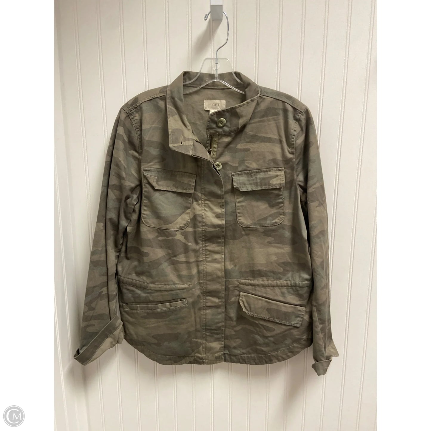Jacket Utility By Loft In Camouflage Print, Size: L