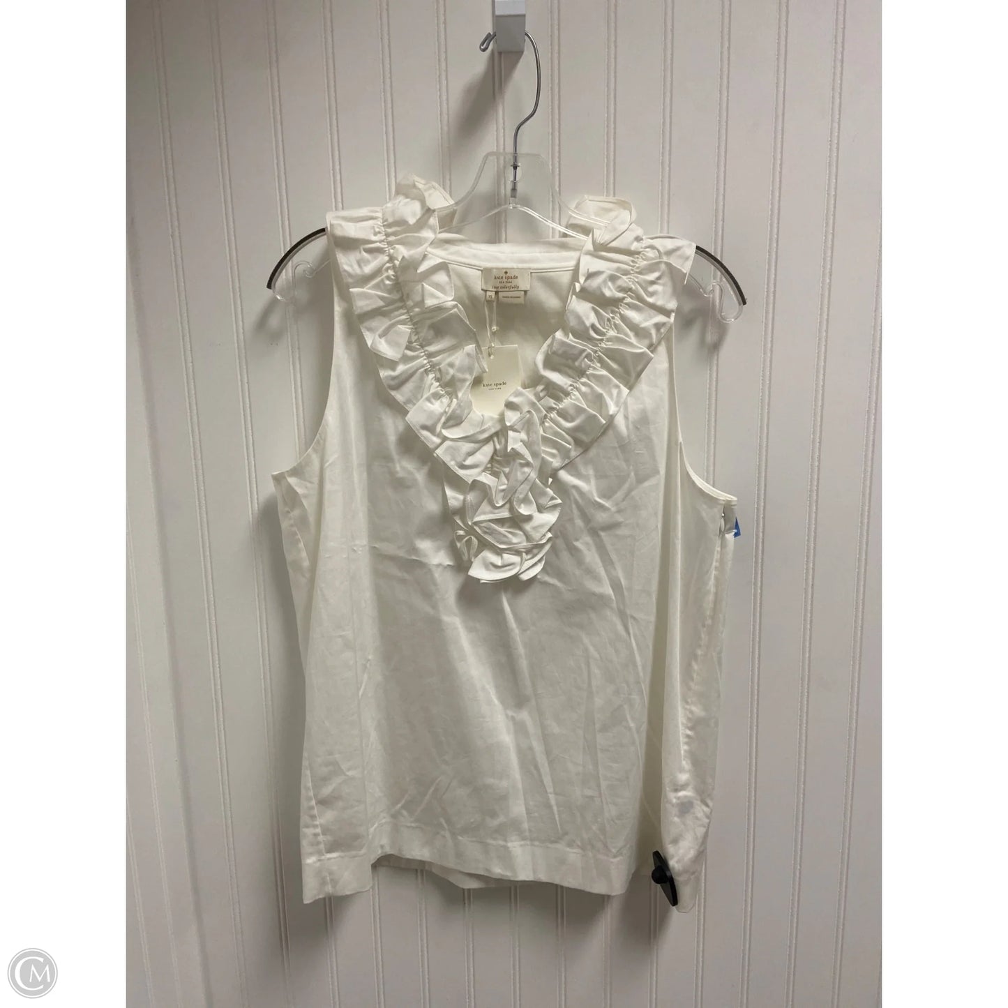 Top Sleeveless Designer By Kate Spade In White, Size: Xl